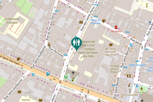 Map showing location of Rue des Saints-Pères 47 Toilet
