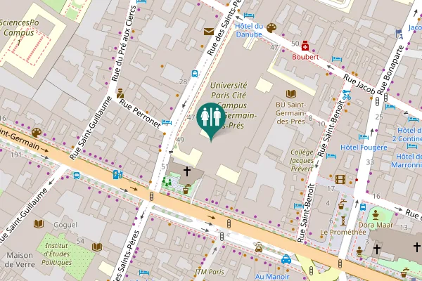 Map showing location of Rue des Saints-Pères 47 Toilet