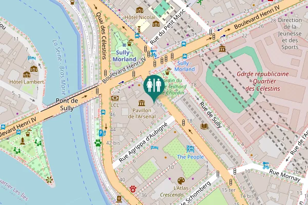 Map showing location of Boulevard Morland 21 Toilet