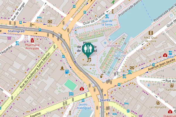 Map showing location of Place de la Bataille de Stalingrad 6-8 Toilet
