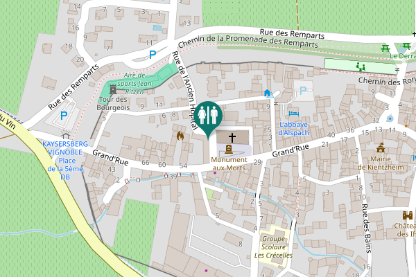 Map showing location of Rue de l'Ancien Hôpital Toilet
