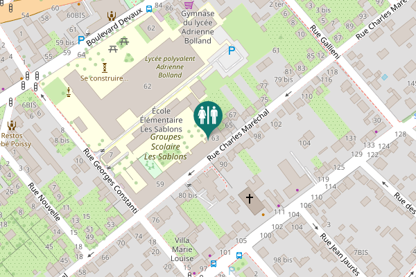 Map showing location of Rue Charles Maréchal 63 Toilet