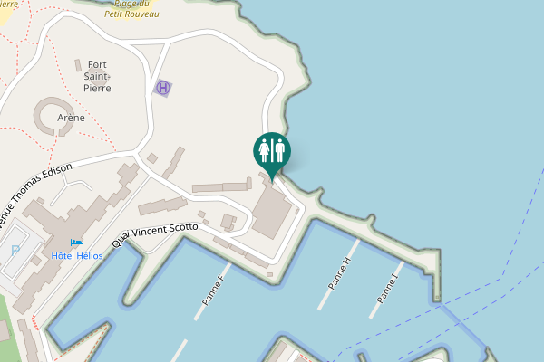 Map showing location of Quai Vincent Scotto Toilet