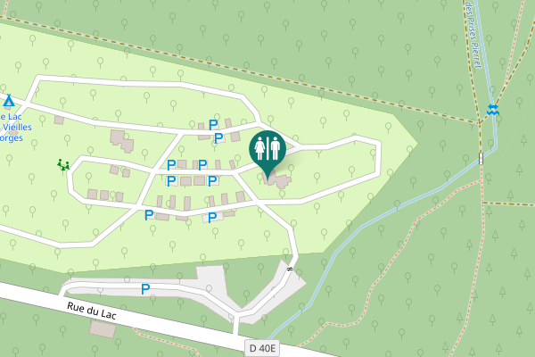 Map showing location of Rue du Lac Toilet