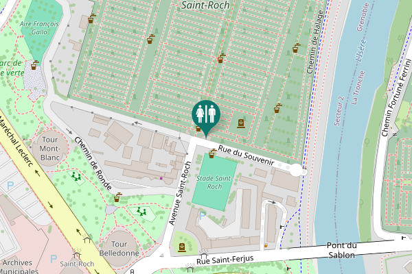 Map showing location of Rue du Souvenir Toilet