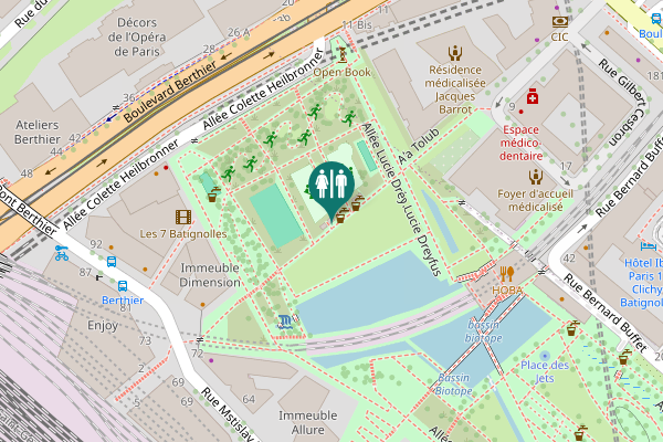 Map showing location of Allée Clara Tolub Toilet