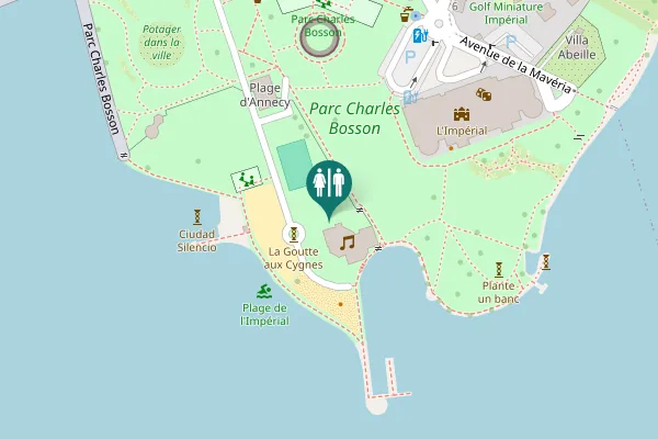 Map showing location of Annecy Toilet