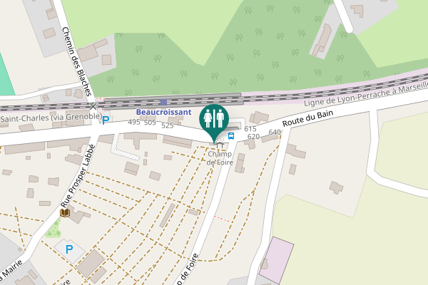 Map showing location of Route du Bain 525 Toilet