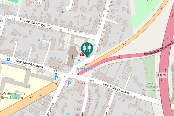 Map showing location of Rue Gabriel Lecombre 64 Toilet
