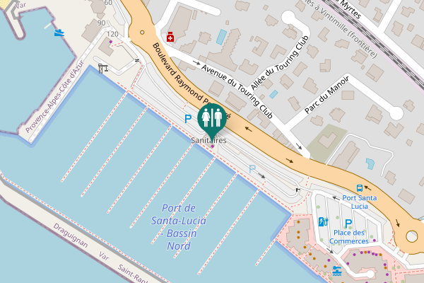 Map showing location of Quai Commandant Le Prieur Toilet