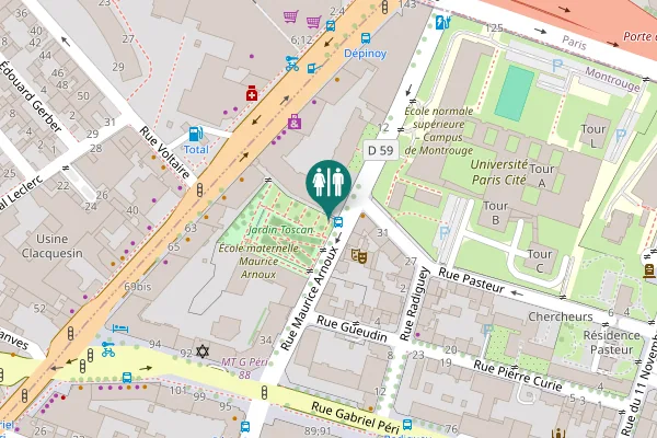 Map showing location of Rue Maurice Arnoux 20 Toilet