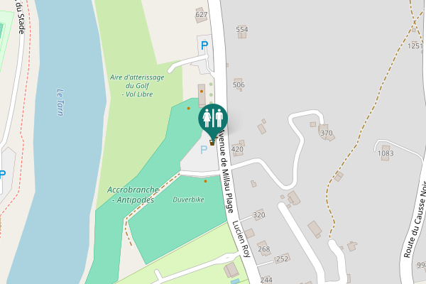 Map showing location of Lucien Roy Toilet