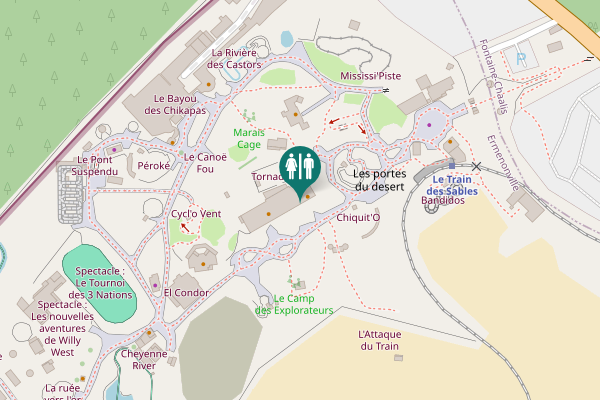 Map showing location of Les portes du desert Toilet