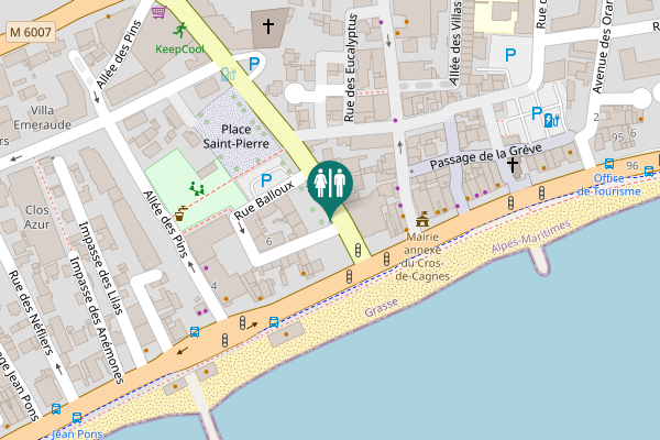 Map showing location of Rue Balloux 6 Toilet