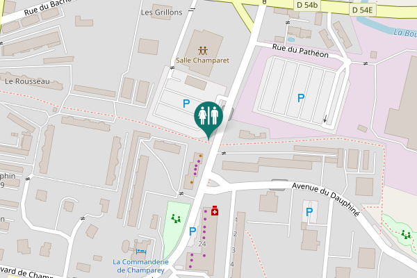 Map showing location of Boulevard de Champaret 35 Toilet