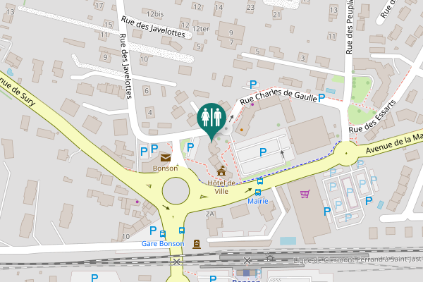 Map showing location of Rue Charles de Gaulle Toilet