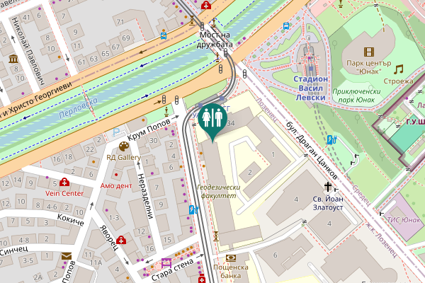 Map showing location of Hristo Smirnenski Blvd. 1 Toilet