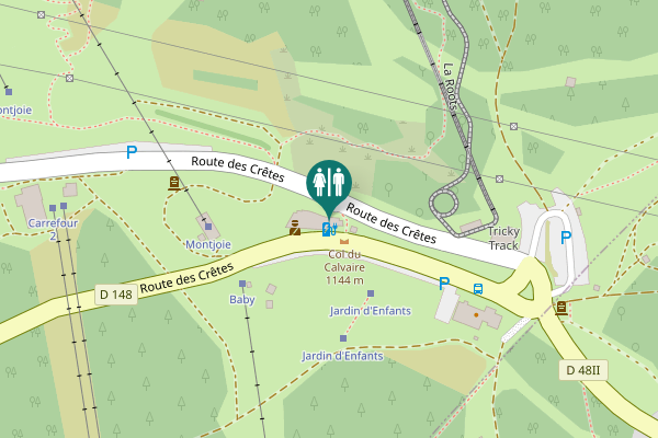 Map showing location of Route des Crêtes Toilet