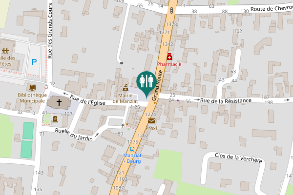 Map showing location of Place du Marché Émile Méry Toilet
