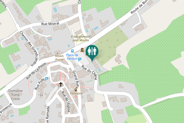 Map showing location of Rue du Chêne Toilet
