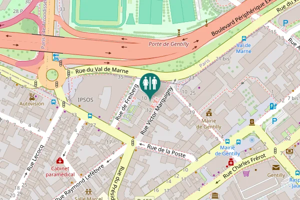Map showing location of Rue de Freiberg 4 Toilet