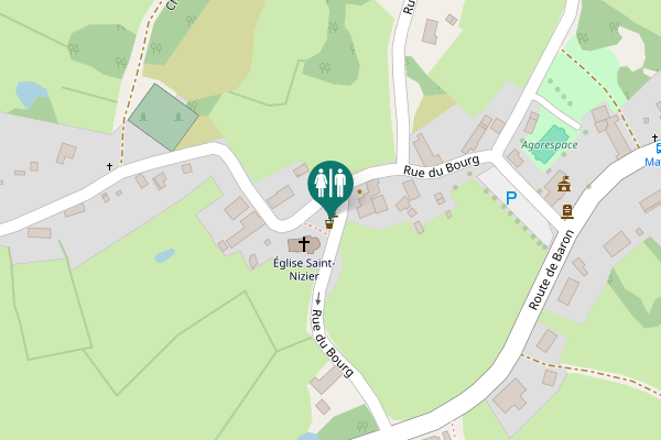 Map showing location of Rue du Bourg Toilet