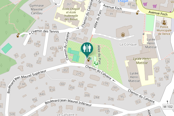 Map showing location of Chemin du Calvaire 275 Toilet