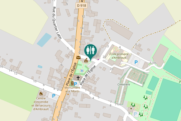 Map showing location of Place de l'Église 23 Toilet