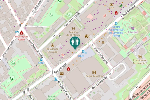 Map showing location of Rue d'Alsace 23 Toilet