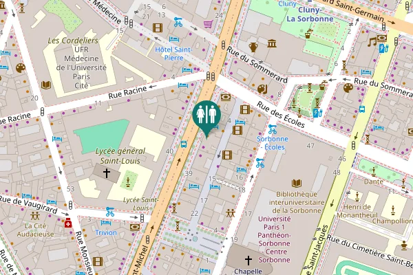 Map showing location of Boulevard Saint-Michel 35 Toilet