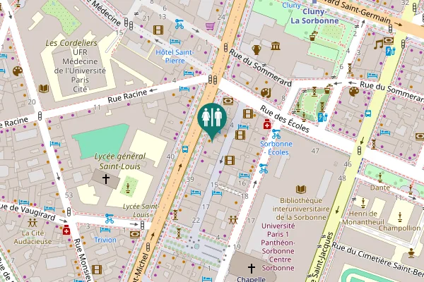 Map showing location of Boulevard Saint-Michel 31 Toilet