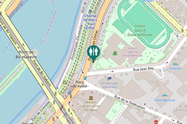 Map showing location of Quai Jacques Chirac 101 Toilet