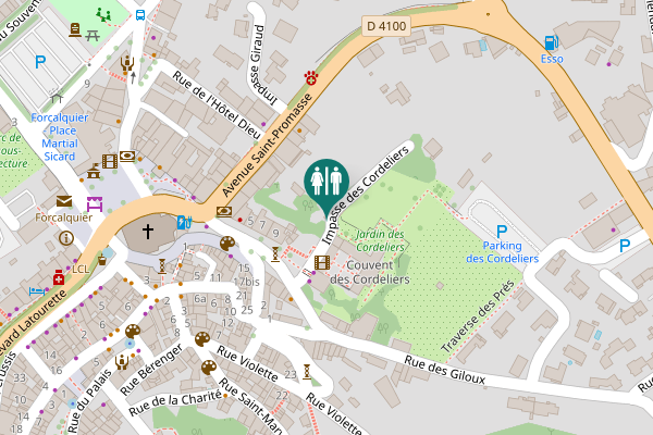 Map showing location of Impasse des Cordeliers Toilet