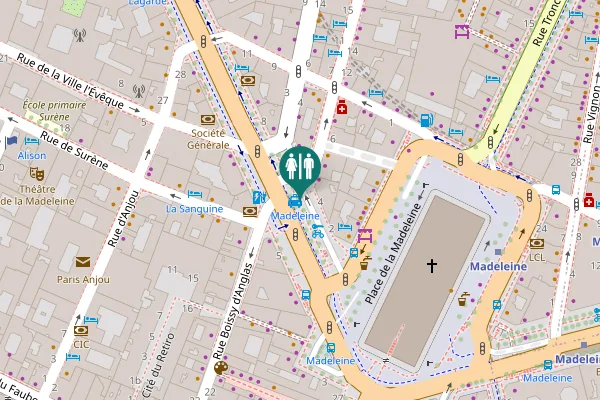 Map showing location of Boulevard Malesherbes 4 Toilet