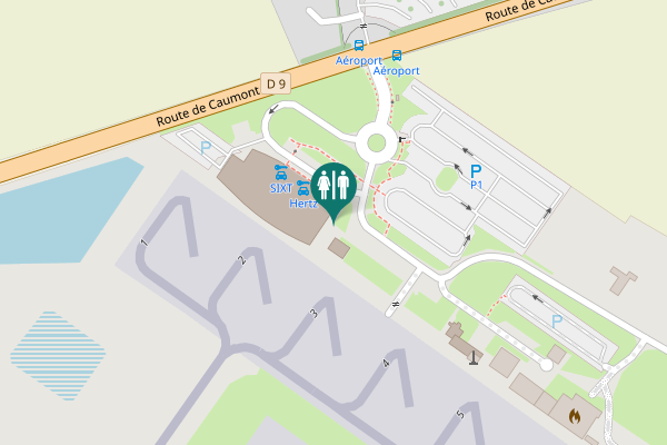 Map showing location of Carpiquet Toilet