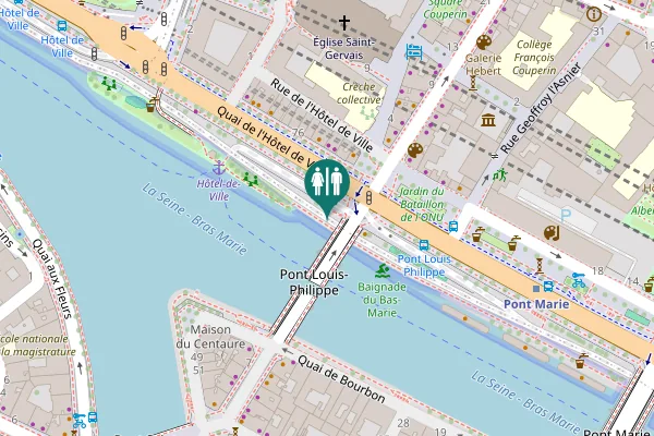 Map showing location of Toilettes