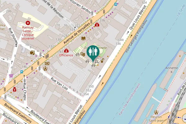 Map showing location of Quai Louis Blériot 140 Toilet