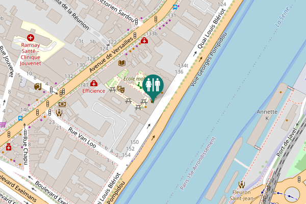 Map showing location of Quai Louis Blériot 140 Toilet