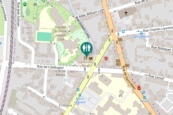 Map showing location of Boulevard de Verdun 123 Toilet