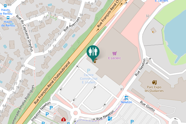 Map showing location of Rue François-René Chateaubriand Toilet