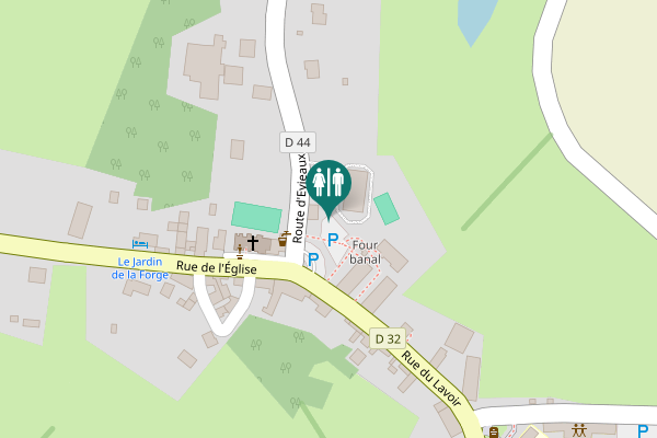Map showing location of Route d'Eyjeaux Toilet