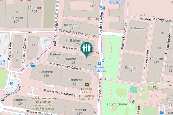 Map showing location of Avenue des Caristes 119 Toilet