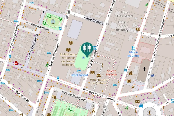 Map showing location of Rue Vivienne 5 Toilet