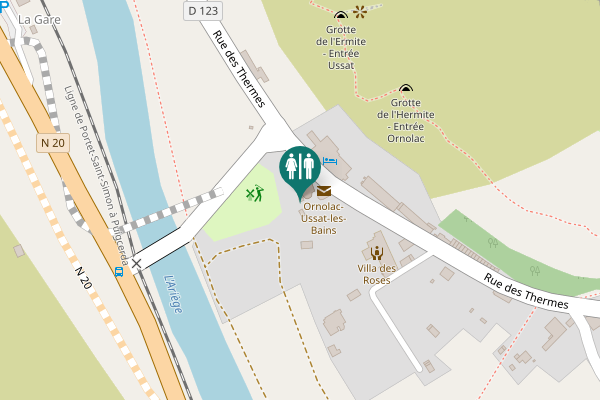 Map showing location of Rue des Thermes 4 Toilet