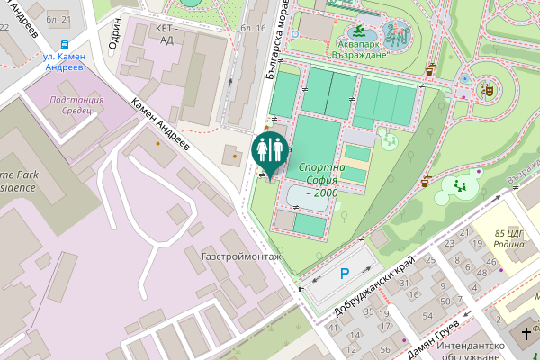 Map showing location of Balgarska Morava 2 Toilet