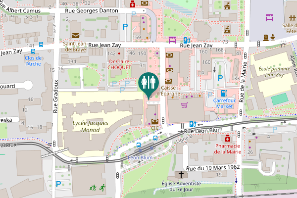 Map showing location of Venelle du Lycée 15 Toilet