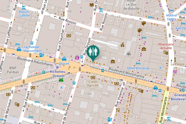Map showing location of Boulevard Montmartre 20 Toilet