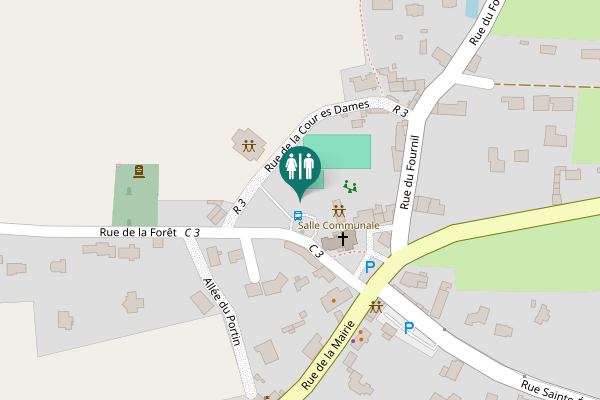 Map showing location of Rue de la Forêt Toilet
