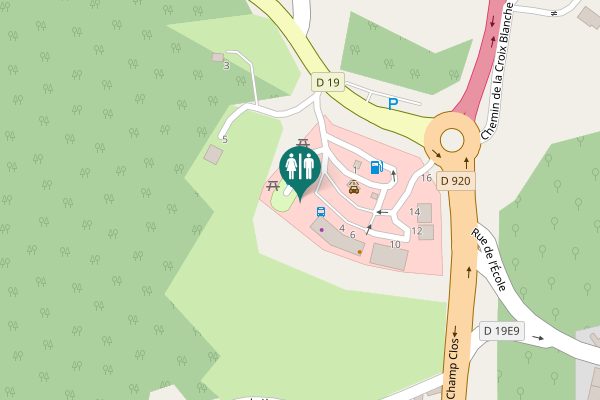 Map showing location of Place de la Croix Blanche 2 Toilet