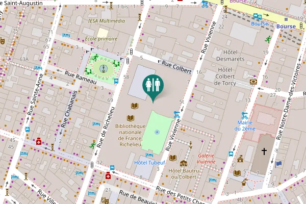 Map showing location of Rue Vivienne 5b Toilet